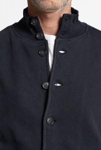 Cream Lightweight Button Up Cotton Sweatshirt