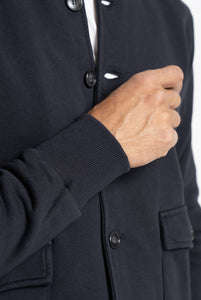 Cream Lightweight Button Up Cotton Sweatshirt