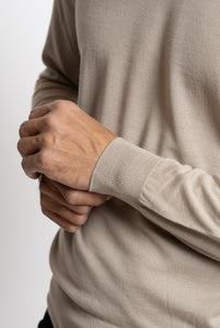 Crewneck Sweater in Extra Fine Royal Merino Wool in Navy Blue