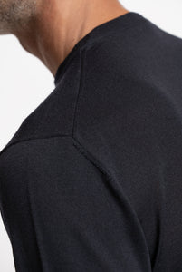 Crewneck Sweater in Extra Fine Royal Merino Wool in Navy Blue