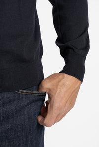 Crewneck Sweater in Extra Fine Royal Merino Wool in Navy Blue