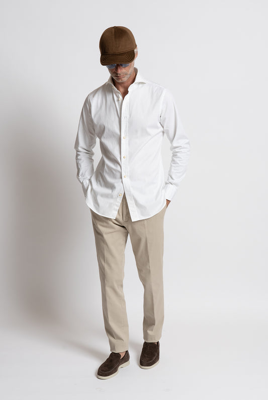 Bolzonella Shirt in White Denim