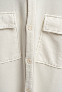 Overshirt In Cotone pesante Crema