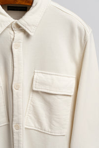 Overshirt In Cotone pesante Crema