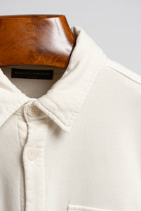 Overshirt In Cotone pesante Crema