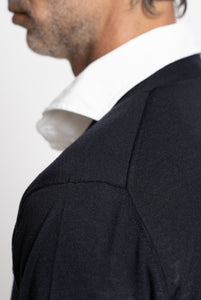Crewneck Sweater in Extra Fine Royal Merino Wool in Navy Blue