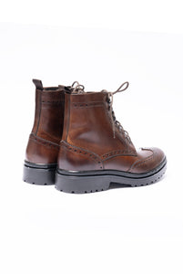 Dunkelbraune Lederstiefelette