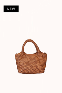 Panier Teti Mini in Pelle Lavata Intrecciata a Mano
