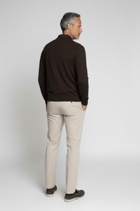 Polo in Royal Merino Wool Super Fine Grey