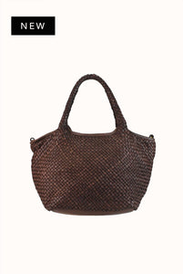 Panier Teti in Pelle Lavata Intrecciata a Mano