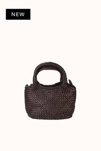 Panier Teti Mini in Pelle Lavata Intrecciata a Mano