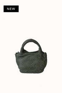 Panier Teti Mini in Pelle Lavata Intrecciata a Mano
