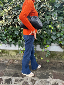 Pochette grande in nappa intrecciata