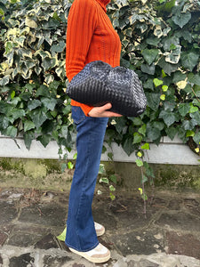 Pochette grande in nappa intrecciata