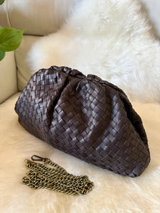 Pochette grande in nappa intrecciata