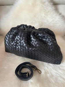 Pochette grande in nappa intrecciata