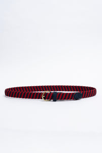 Cintura Elastica Intrecciata Blu e Rosso