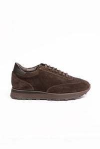 Sneaker in Pelle Scamosciata Testa di Moro