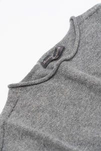 Maglia monotaglia in cashmere grigio chiaro melange