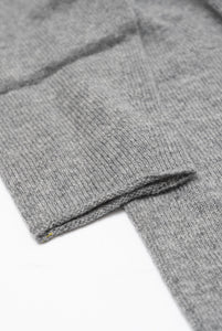 Maglia monotaglia in cashmere grigio chiaro melange