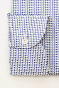 Slim Fit Blue Fantasy Shirt Semi French Collar