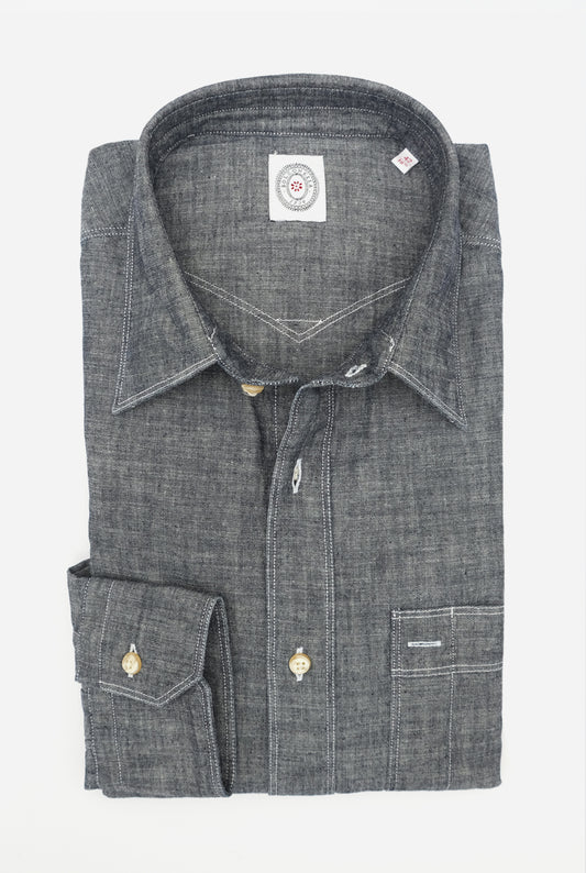 Bolzonella Shirt in Dark Gray Denim