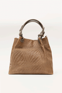 Marta medium bag in dark Taupe woven leather 
