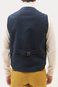 Capalbio Vest in Navy Winter Cotton