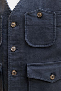 Capalbio Vest in Navy Winter Cotton
