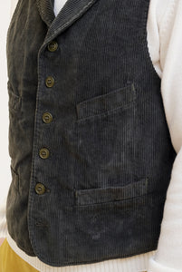 Gilet in velluto Verde Militare