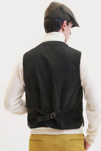 Gilet in velluto Verde Militare