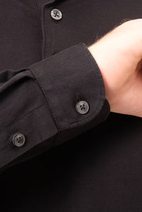 Poloshirt aus schwarzer Baumwolle 
