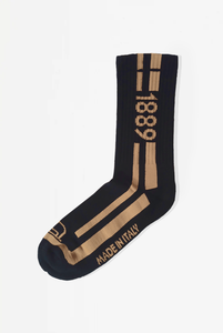 Sports Socks with 1889 Navy and Beige Logo