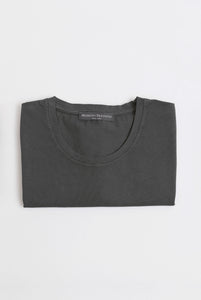 Kurzärmliges T-Shirt aus grauer Baumwolle 