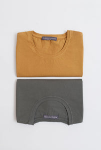 Mustard cotton short sleeve T-shirt 