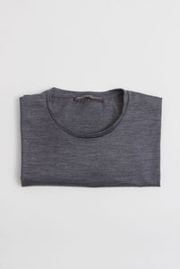 Long sleeve T-shirt in Melange Gray Merino wool 