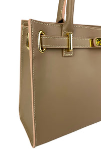 Cristina bag in beige smooth leather