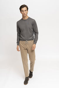 Pantalone Jogger in Cotone Stretch color Beige
