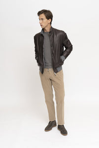 Reversible Jacket in Leather and Goose Down