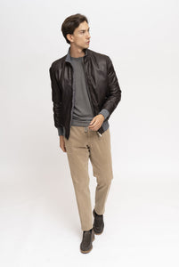 Reversible Jacket in Leather and Goose Down