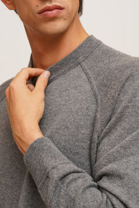 Graumeliertes Strick-Sweatshirt aus Wolle und Kaschmir