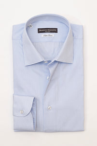 Light Blue Fine Line Slim Fit Shirt Italian Collar