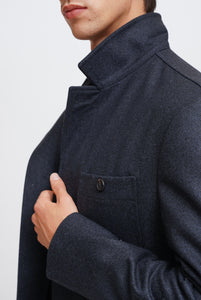 Unlined Jacket in Gray Wool cloth