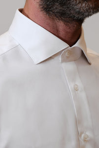 Regular Fit White Shirt Semi French Collar
