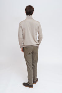Turtleneck Sweater in Beige Merino Wool