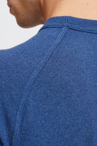 Blaues Strick-Sweatshirt aus Kaschmirwolle