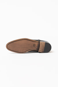Scarpa derby in vitello spazzolato lucido nero