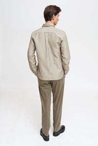 Beige Cotton Linen Overshirt