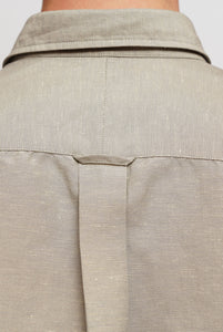 Beige Cotton Linen Overshirt