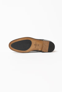 Scarpa Oxford in vitello nero punta arrotondata lavorazione Blake